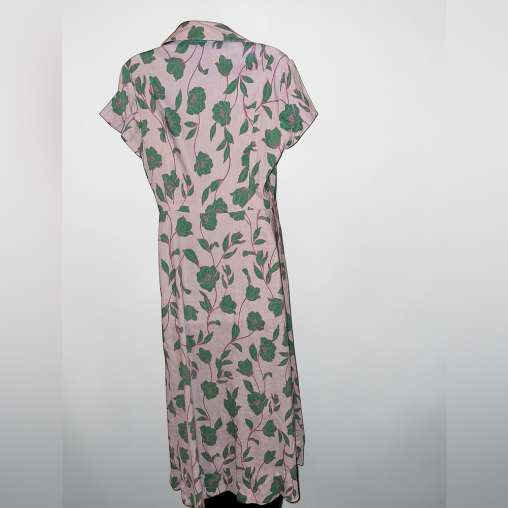 Favorite Daughter- Sunday Best Dress Floral Pink and Green Midi Size Medium - Picture 7 of 7